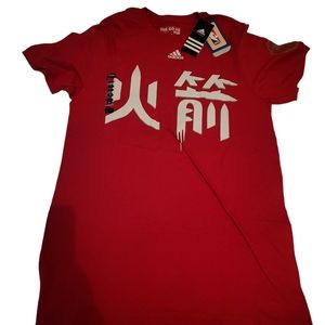 Vintage NEW tags NBA Basketball Rocket Chinese Year of Lamb Adidias T Shirt Sz S